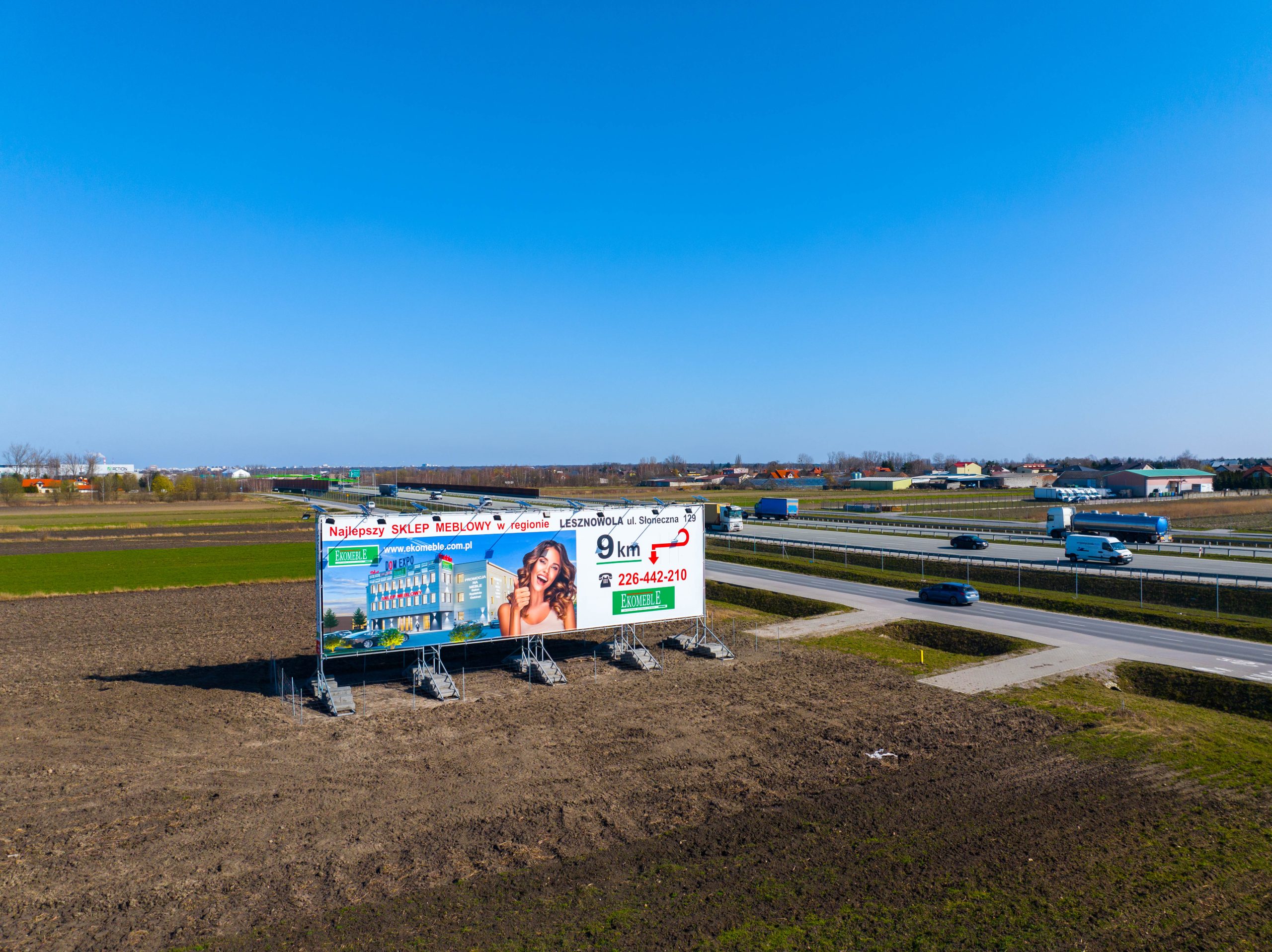Billboard 20m x 6m, Droga ekspresowa S7, Lesznowola (kierunek Warszawa/Radom) 1 Billboard 20x6m Lesznowola scaled